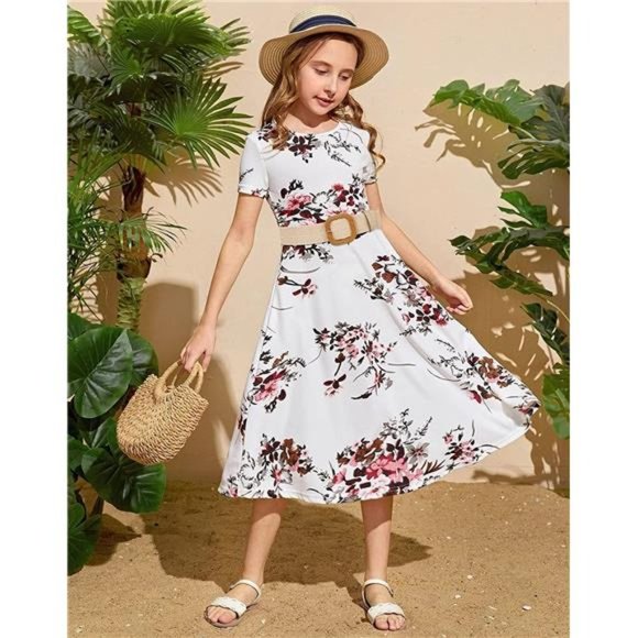 Girls Straw Belt Woven Elastic Stretch Waist Wide Belt Boho Beach Dress Belts main image 2